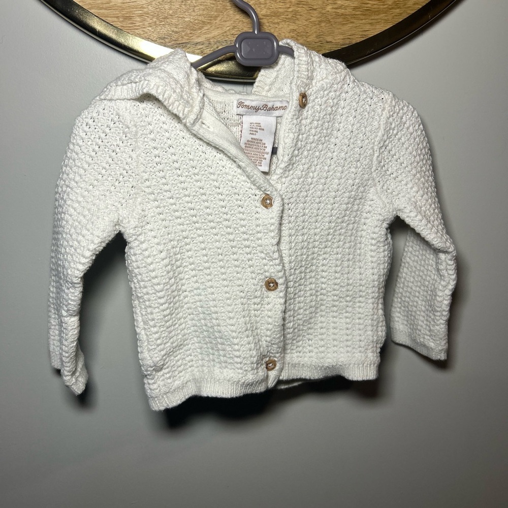 5 for $30 Tommy Bahama Kids White Knit Sweater - Picture 2 of 9